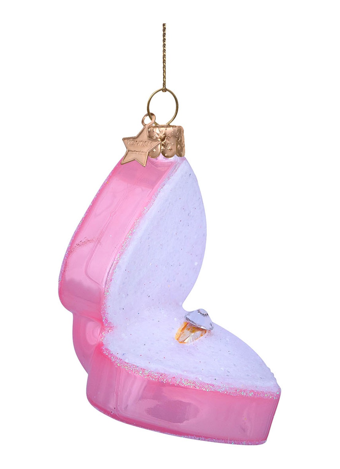 Vondels soft pink heart box w/wedding ring H7.5cm - detail 3 multicolor