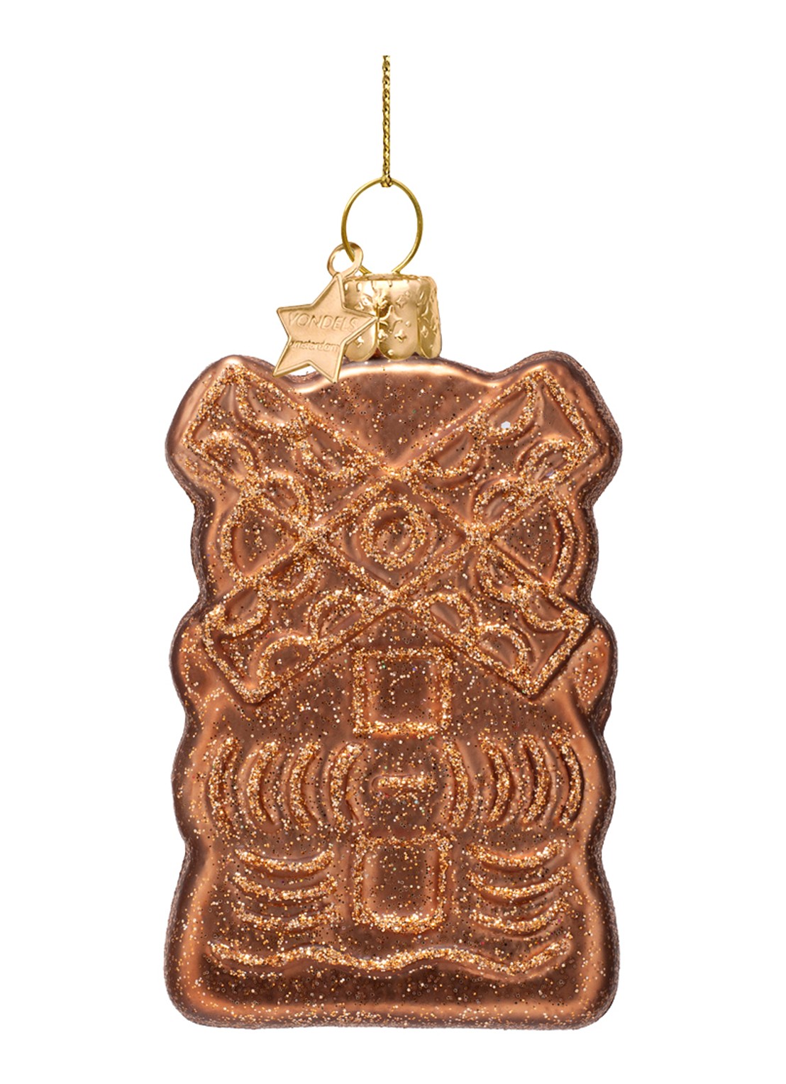 Vondels Speculaas kersthanger 9 cm - achterkant 3 bruin