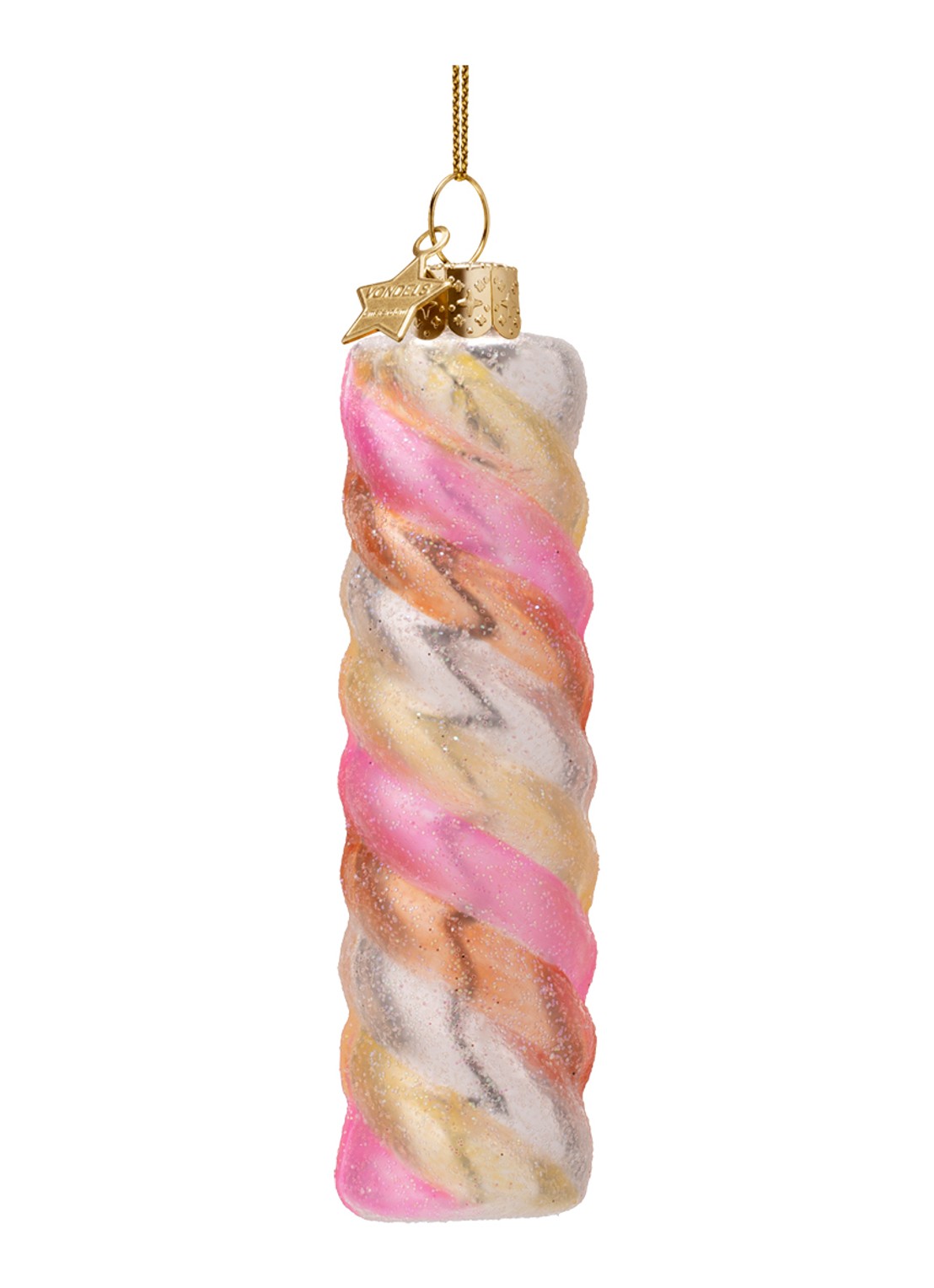 Vondels Spekje kersthanger 10 cm - achterkant 3 roze