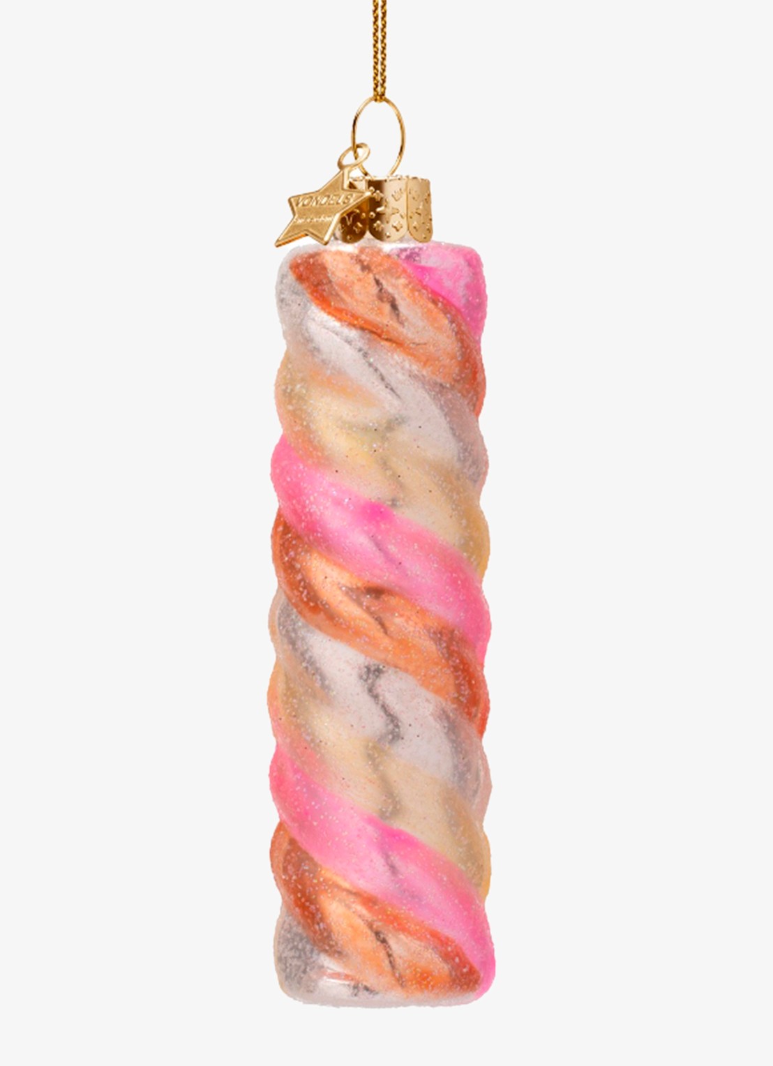 Vondels Spekje kersthanger 10 cm - voorkant roze