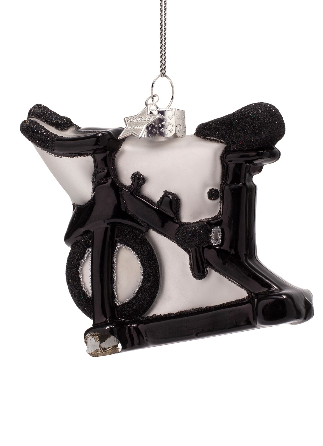 Vondels Spinning fiets kersthanger 8 cm - achterkant zwart