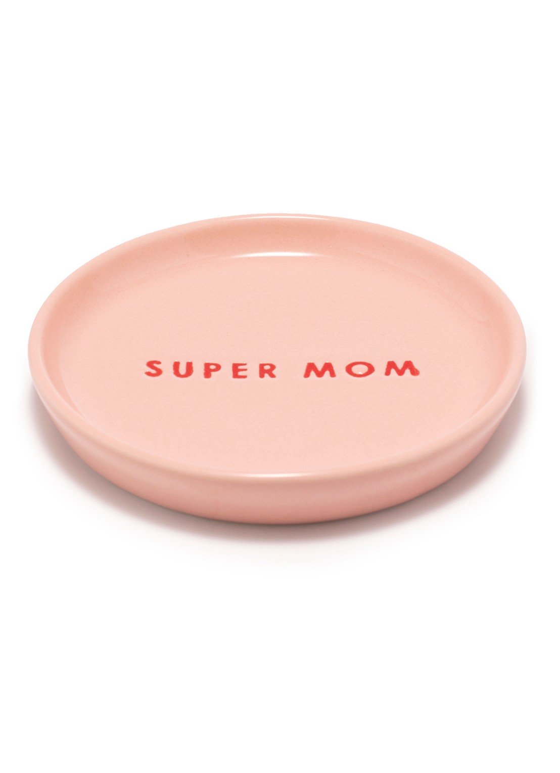 Vondels Super Mom gebaksbordje 8,5 cm - voorkant lichtroze