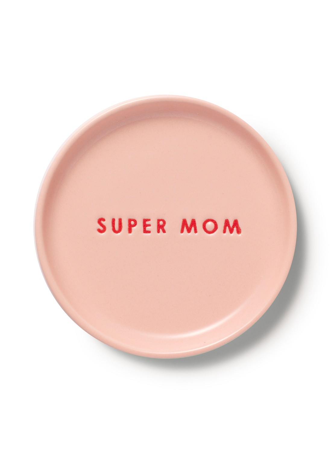 Vondels Super Mom gebaksbordje 8,5 cm - voorkant 2 lichtroze