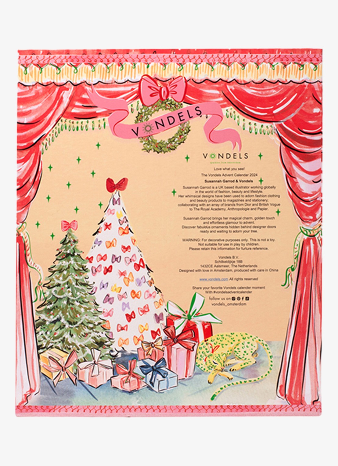 Vondels Susannah Garrod adventskalender - 9 dagen - achterkant 3 rood