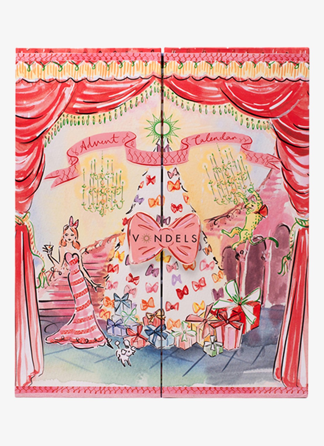 Vondels Susannah Garrod adventskalender - 9 dagen - voorkant rood