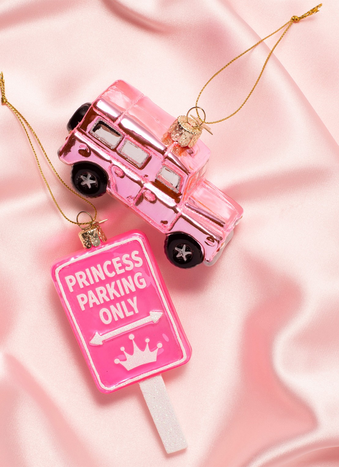 Vondels SUV Auto kersthanger 6 cm - voorkant 3 roze