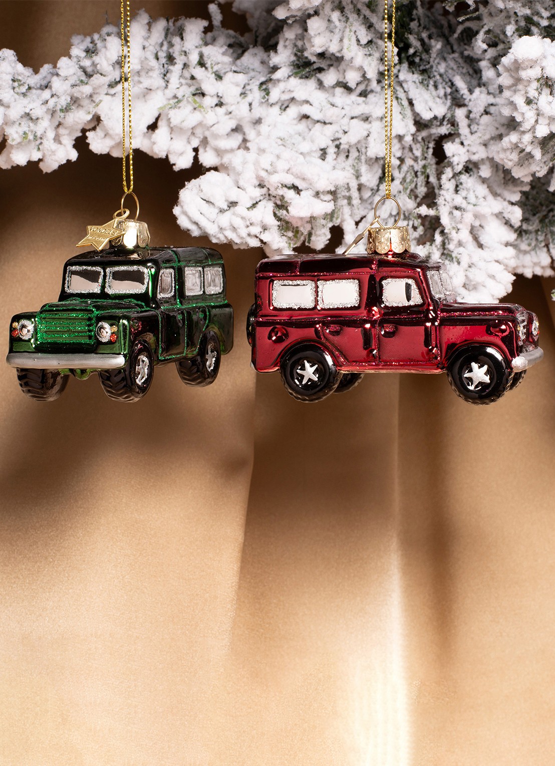 Vondels SUV Auto kersthanger 6 cm - voorkant 3 rood