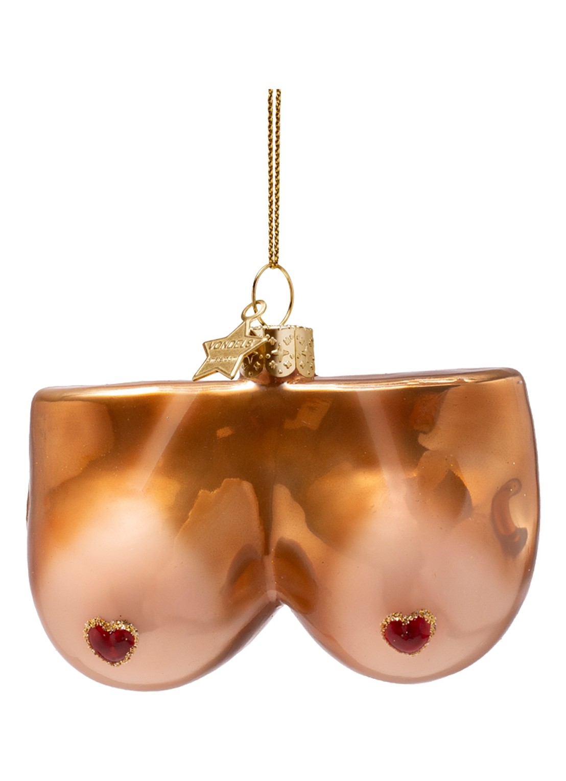 Vondels Tanline kersthanger 6 cm - voorkant bruin