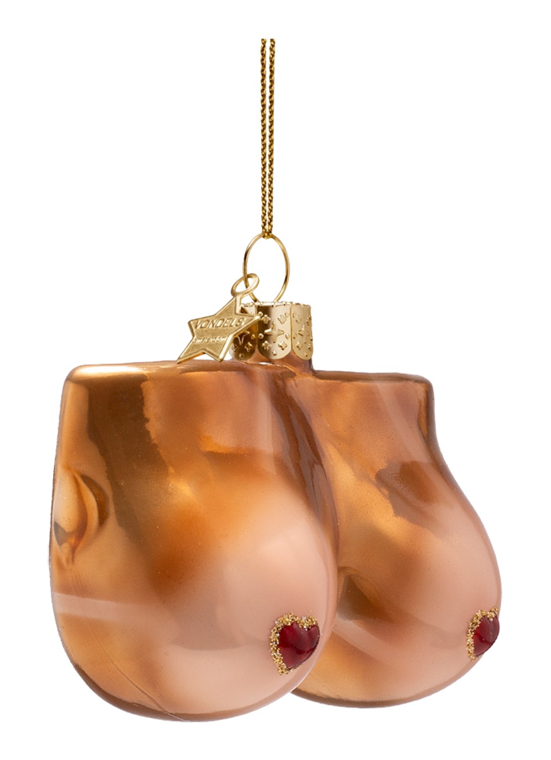 Vondels Tanline kersthanger 6 cm - voorkant 2 bruin
