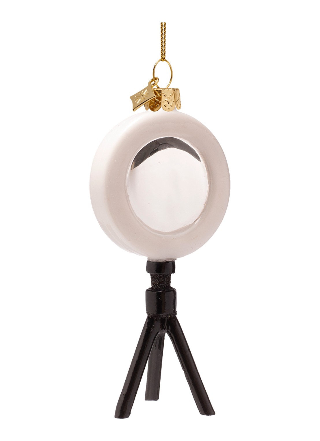 Vondels Telefoon Met Ring Light kersthanger 12,5 cm - achterkant 4 zwart