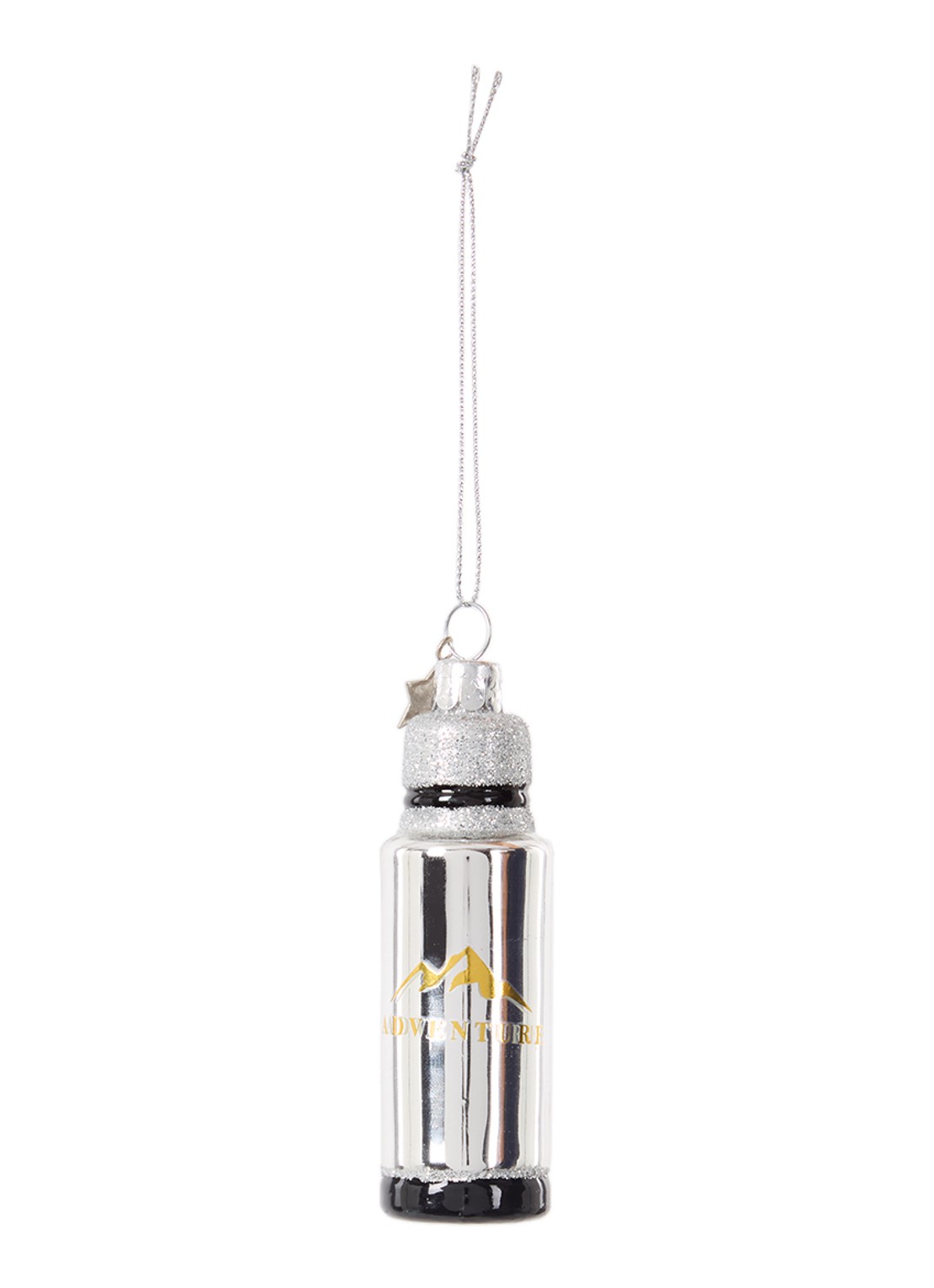 Vondels Thermosfles kersthanger 11 cm - voorkant 2 zilver