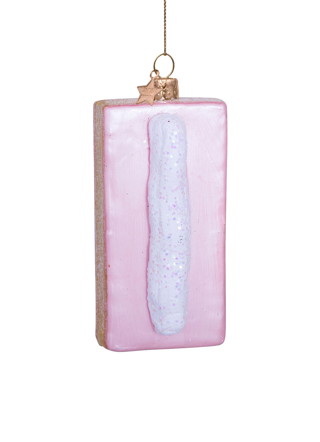 Vondels Tompouce kersthanger 10 cm - voorkant multicolor