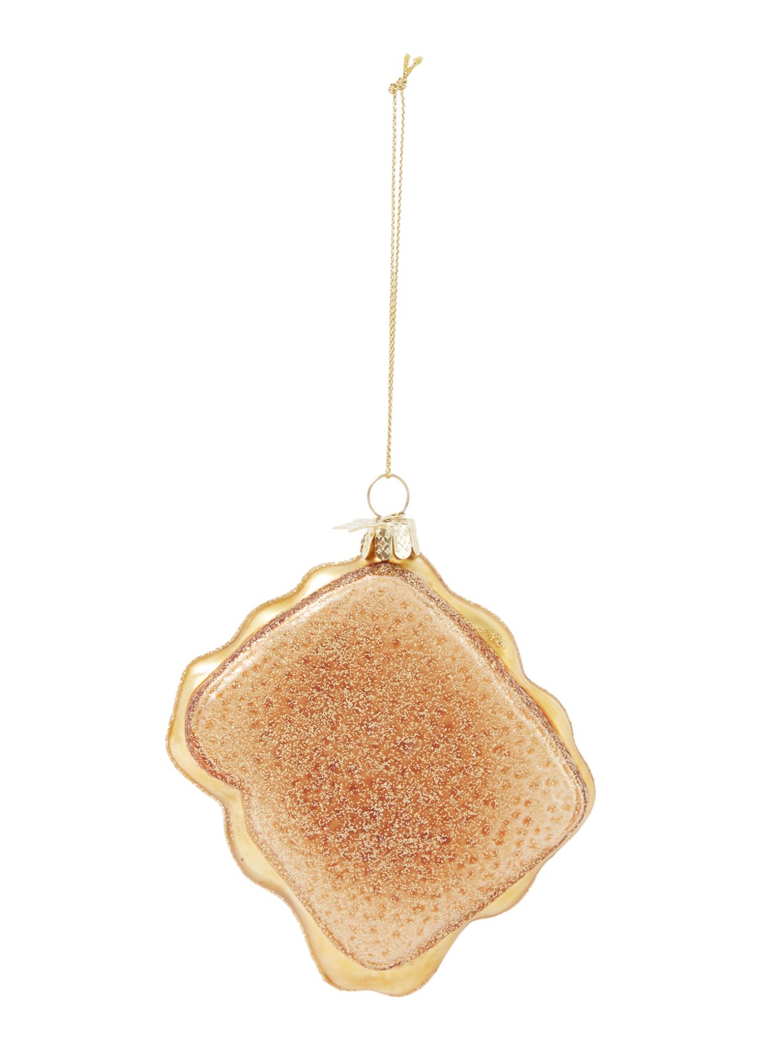 Vondels Tosti With Melting Cheese kersthanger 10 cm - voorkant 2 geelgoud