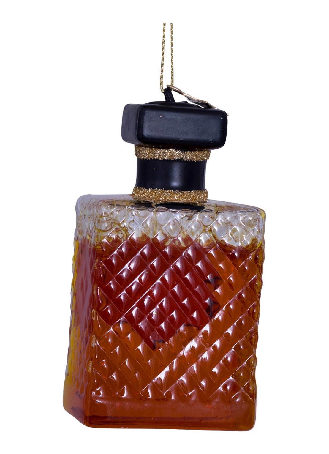 Vondels transparent whiskey bottle H8.5cm - achterkant bruin