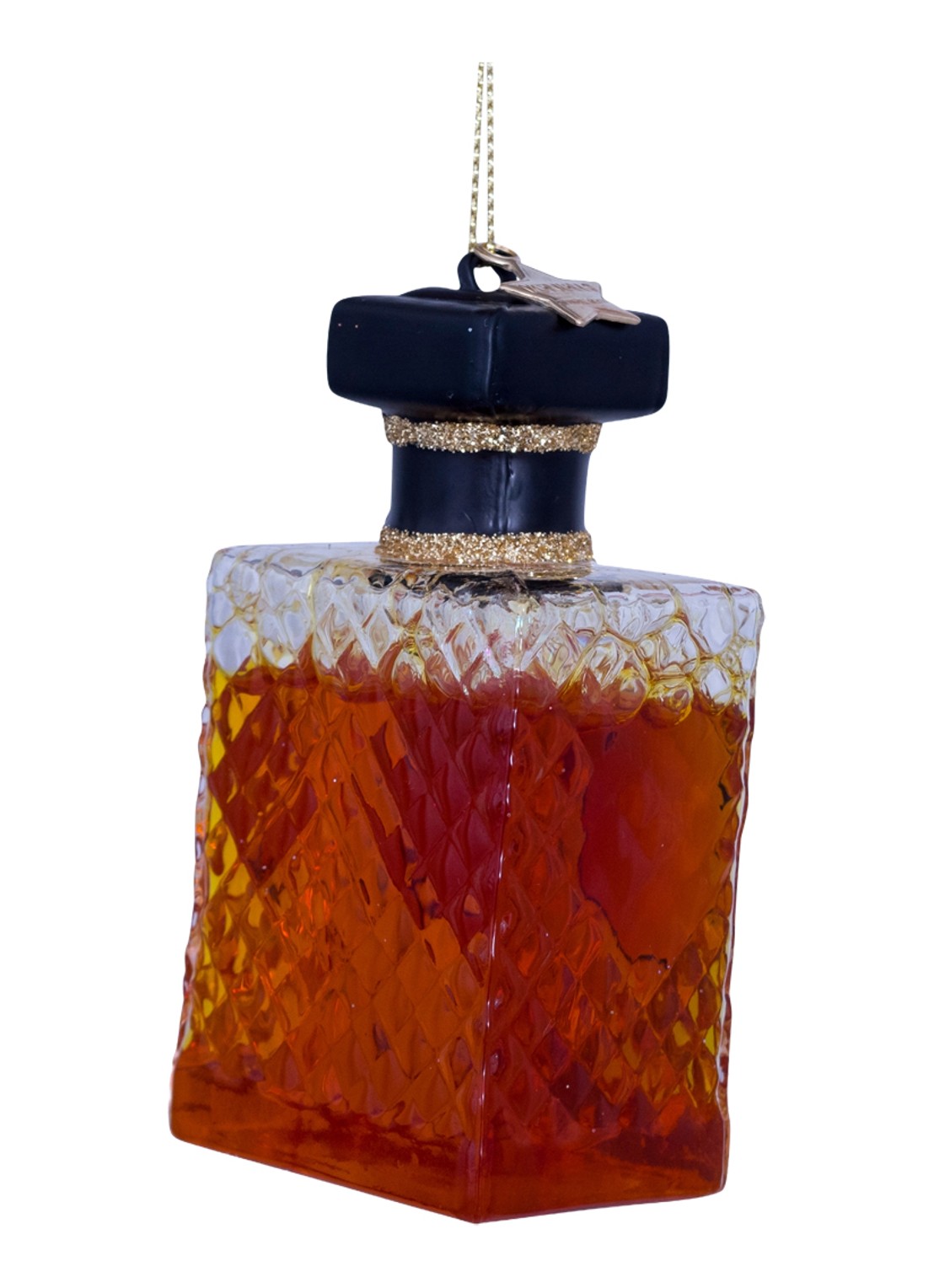 Vondels transparent whiskey bottle H8.5cm - detail 4 bruin