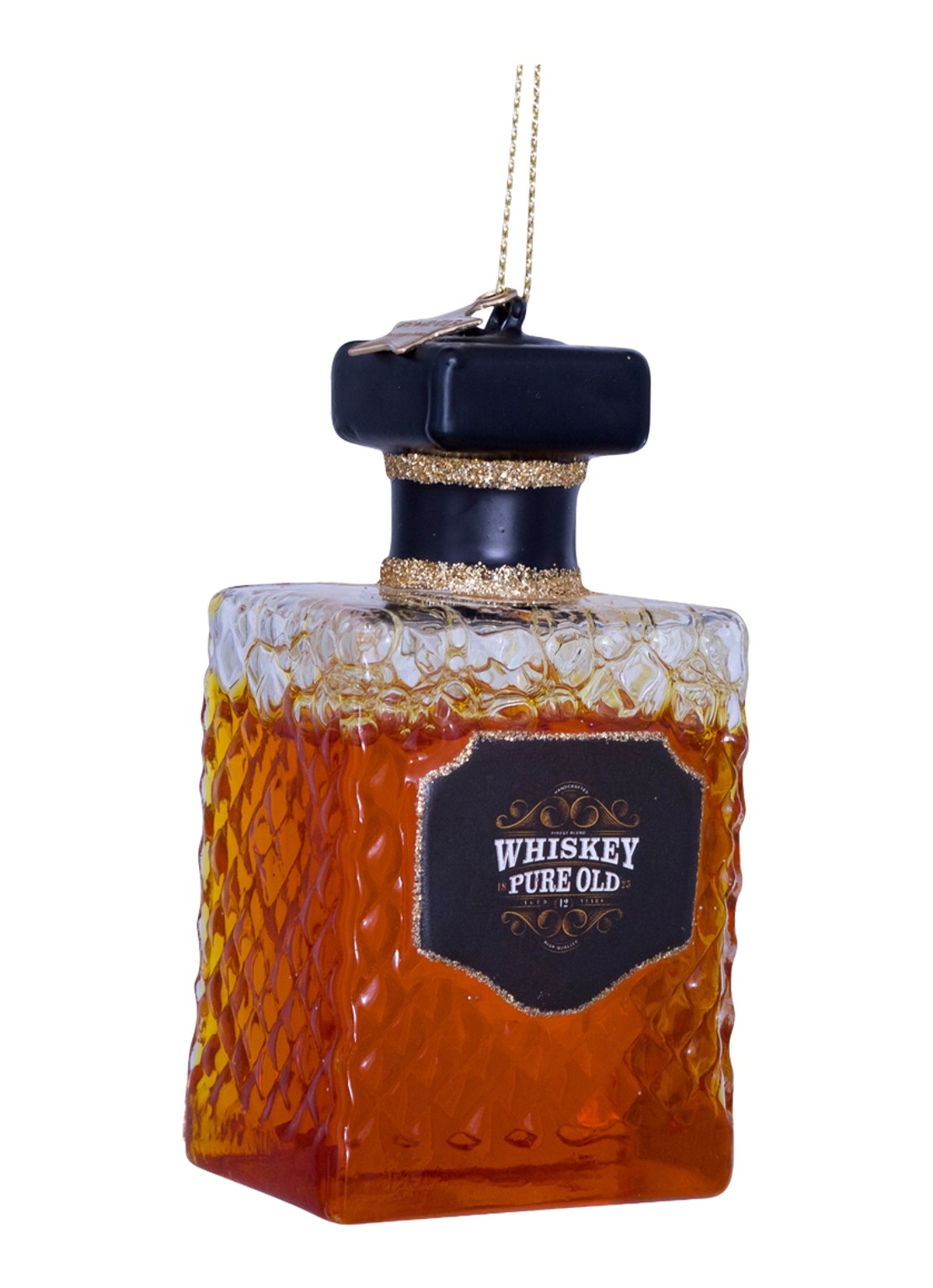 Vondels transparent whiskey bottle H8.5cm - detail 5 bruin