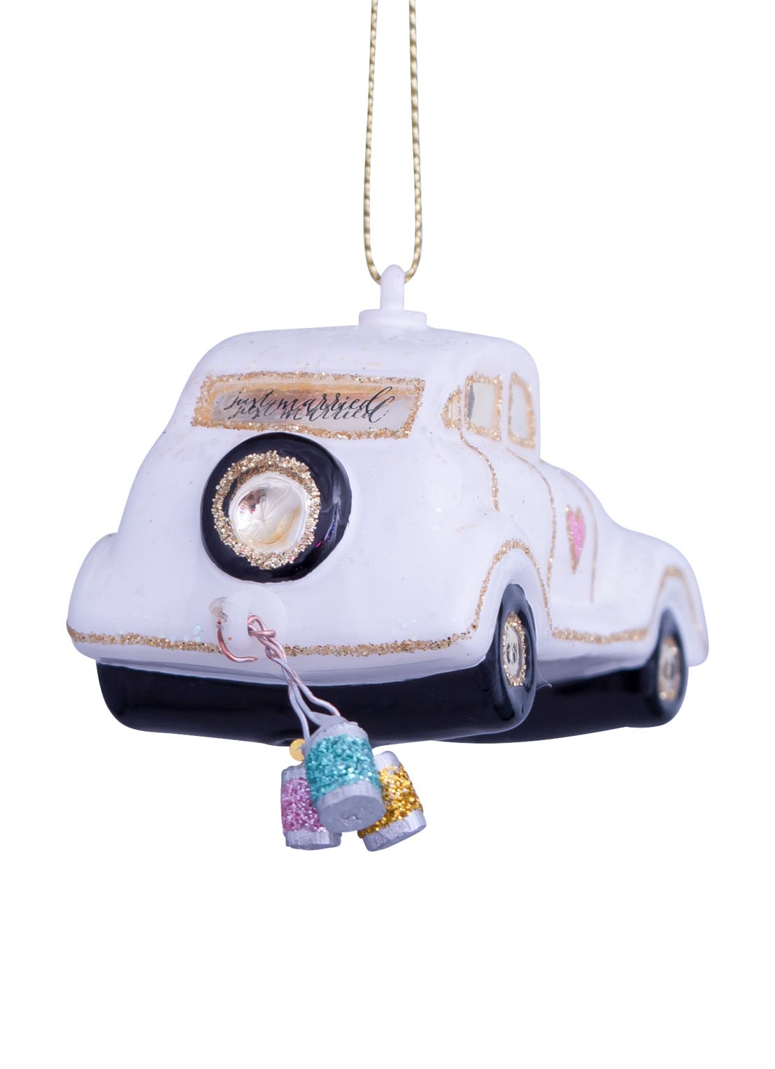 Vondels Trouwauto Just Married kersthanger 4,5 cm - detail 5 multicolor