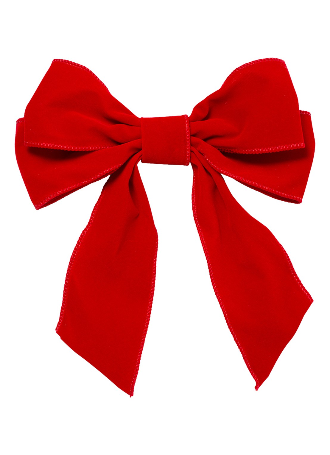 Vondels Velvet bow with clip set of 2 pink 20cm - voorkant rood