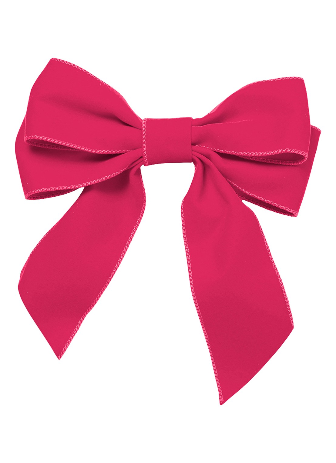 Vondels Velvet bow with clip set of 2 pink 20cm - voorkant 2 roze