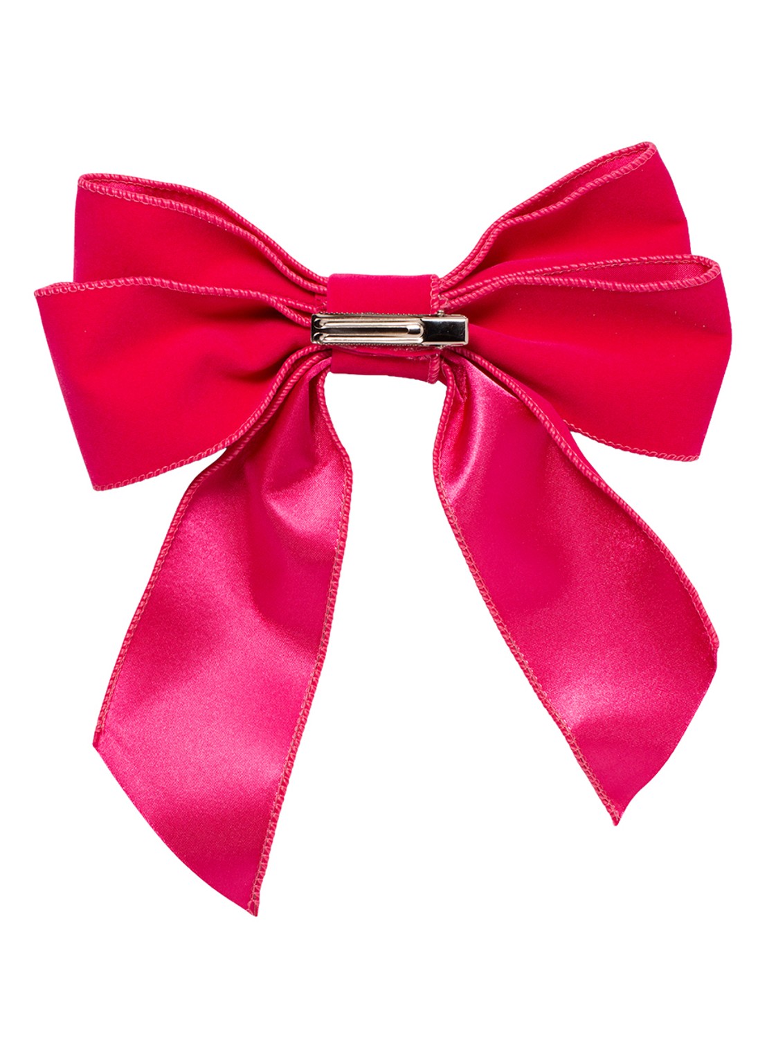 Vondels Velvet bow with clip set of 2 pink 20cm - voorkant 3 roze
