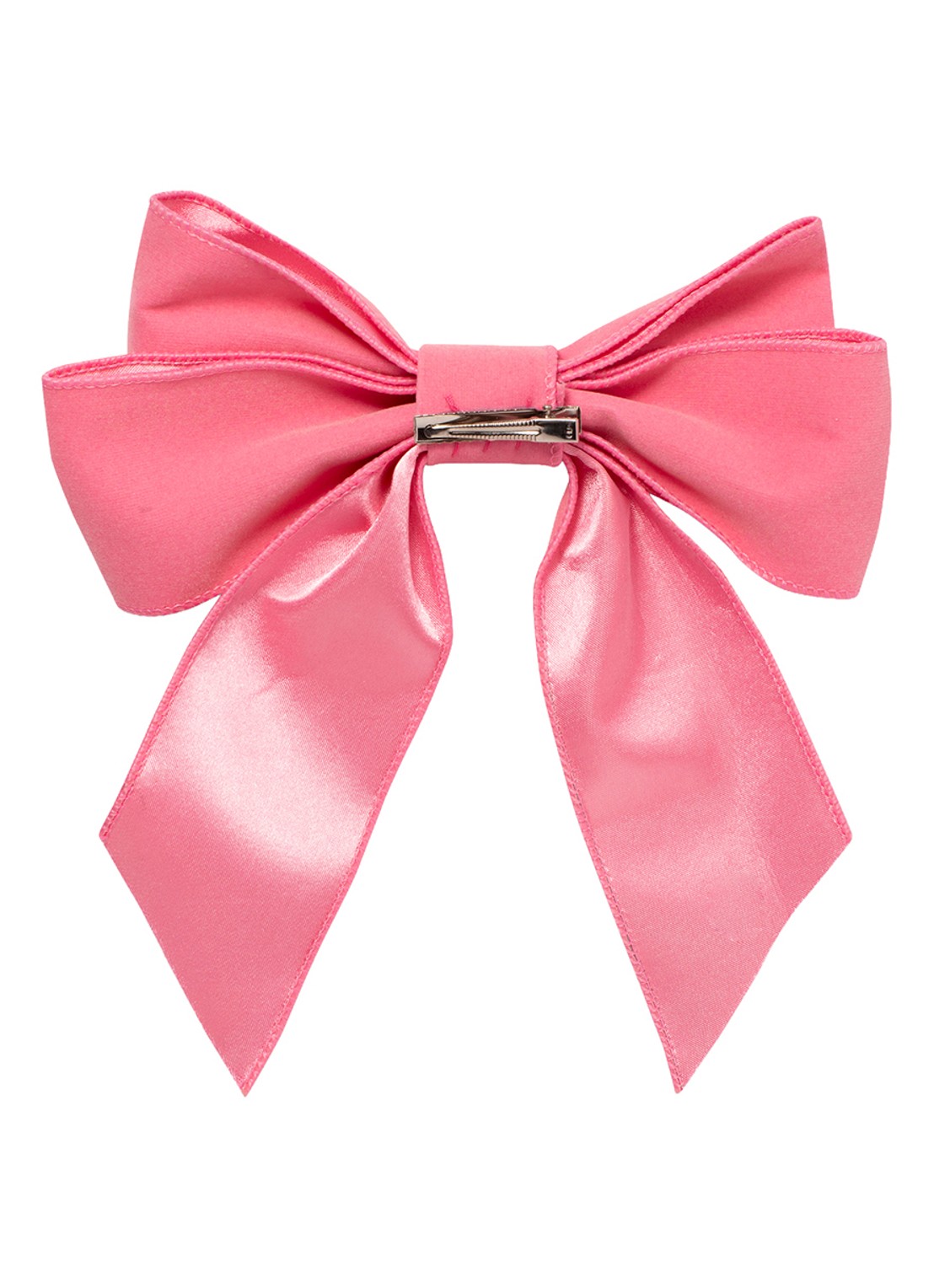 Vondels Velvet bow with clip set of 2 pink 20cm - voorkant 2 lichtroze