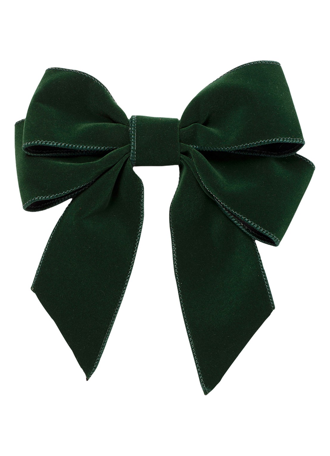 Vondels Velvet bow with clip set of 2 pink 20cm - voorkant 2 donkergroen