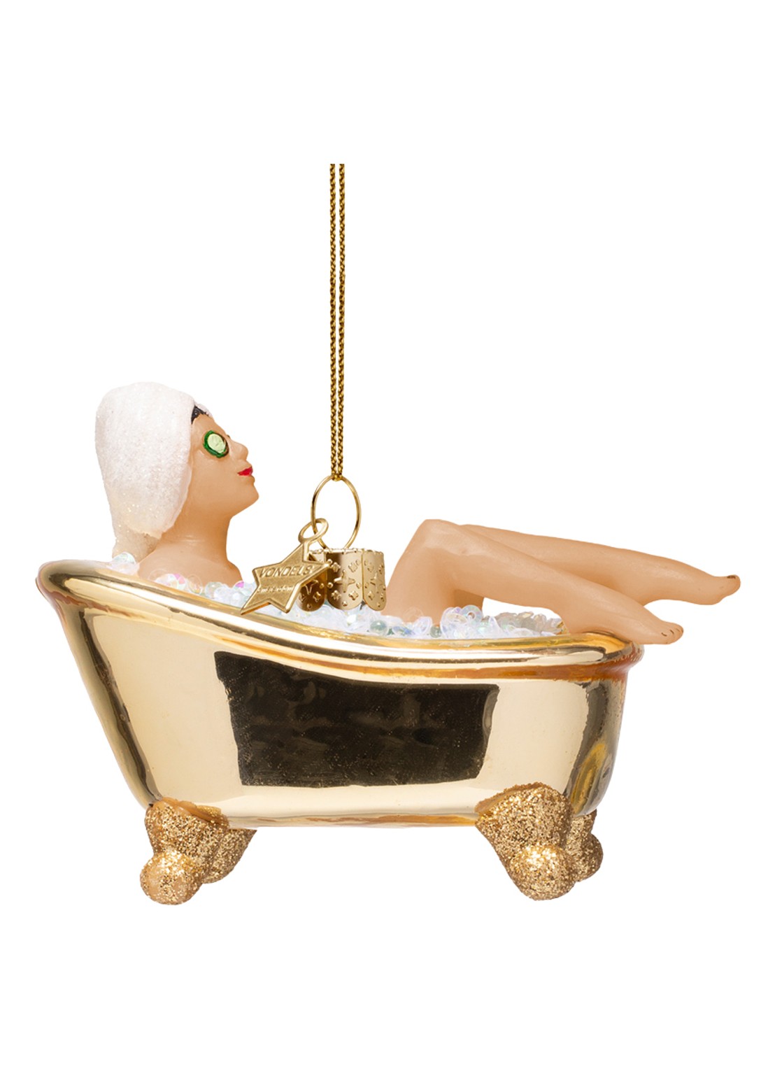 Vondels Vrouw in bad kersthanger 6 cm - detail 4 goud