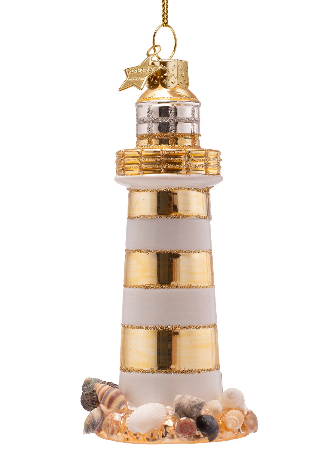 Vondels Vuurtoren kersthanger 12 cm - achterkant 5 goud