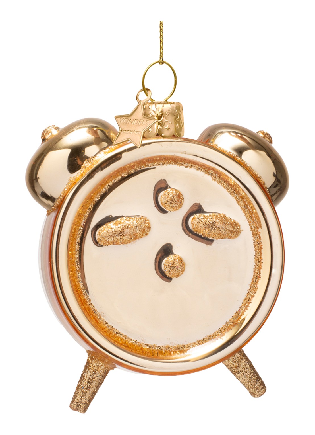 Vondels Wine O'Clock Alarm kersthanger 9 cm - achterkant goud