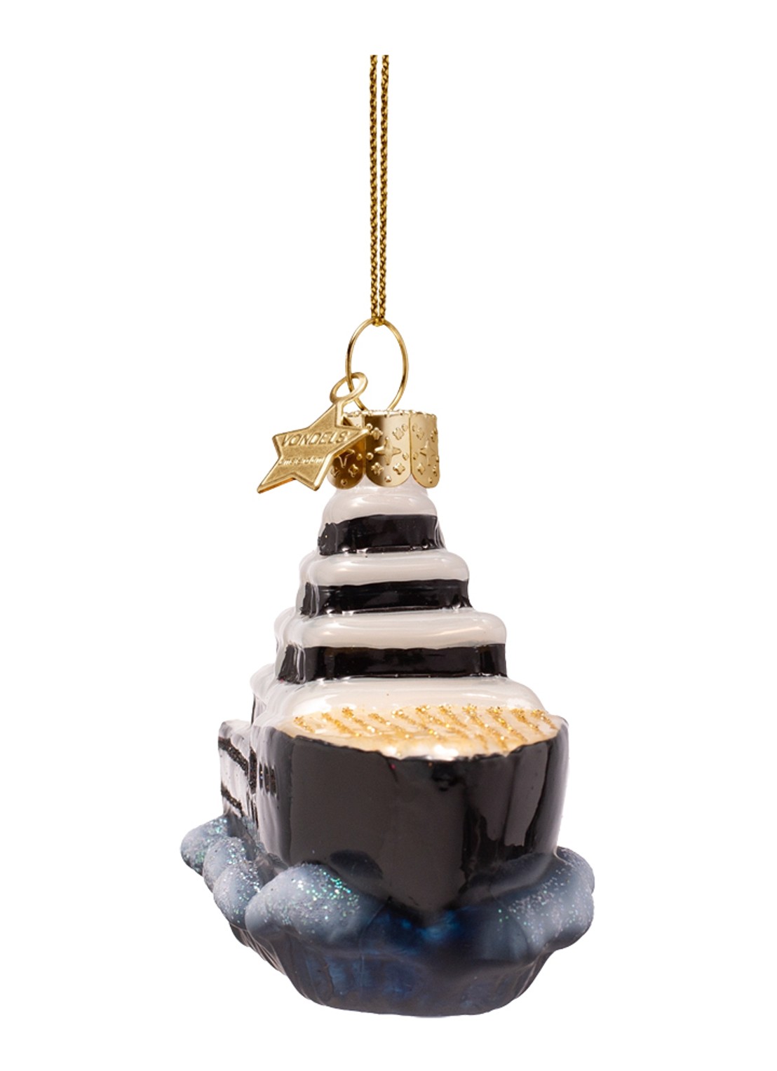 Vondels Yacht kersthanger 5 cm - detail 4 zwart