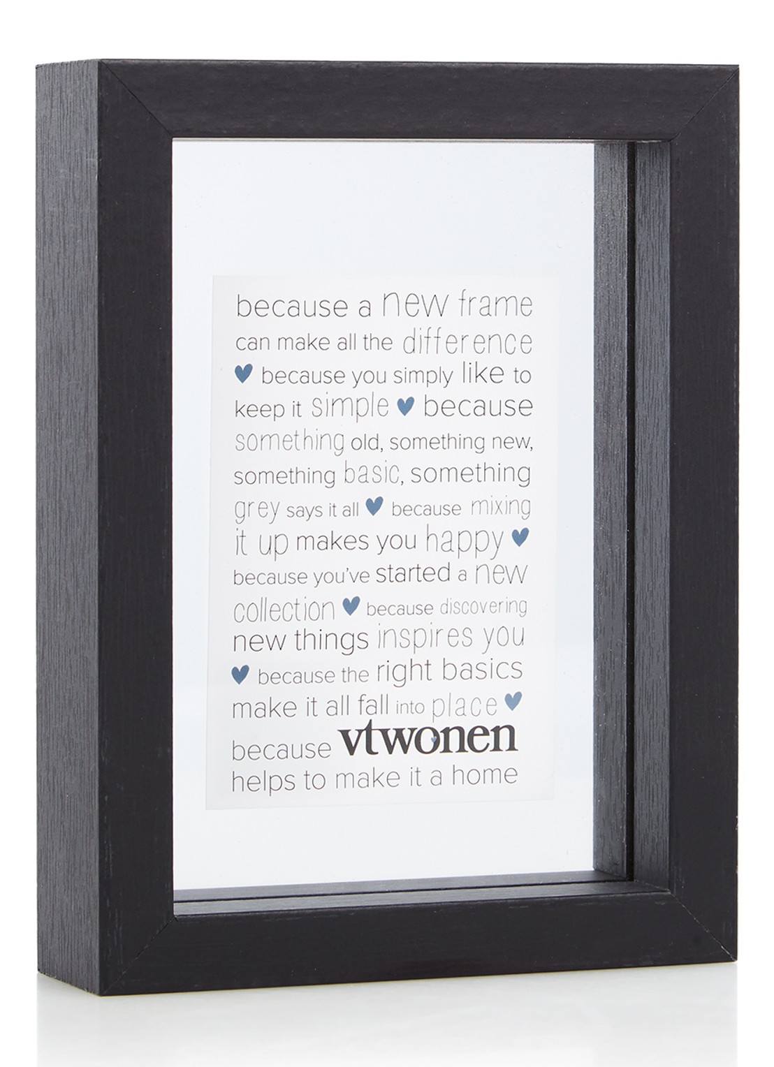 vtwonen A7 zwevende fotolijst 18 x 13 cm - voorkant zwart