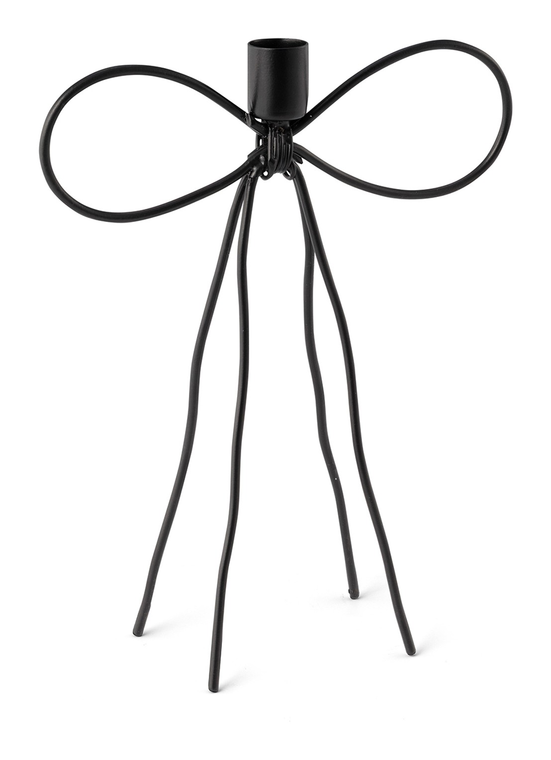 vtwonen Bow kandelaar 25 cm - achterkant 3 zwart