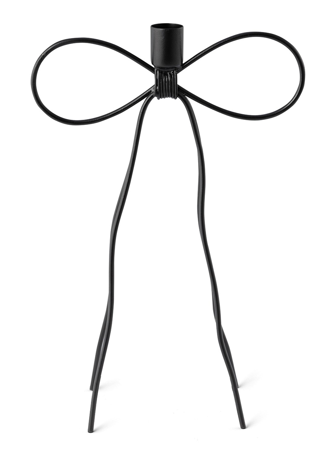 vtwonen Bow kandelaar 25 cm - voorkant 4 zwart