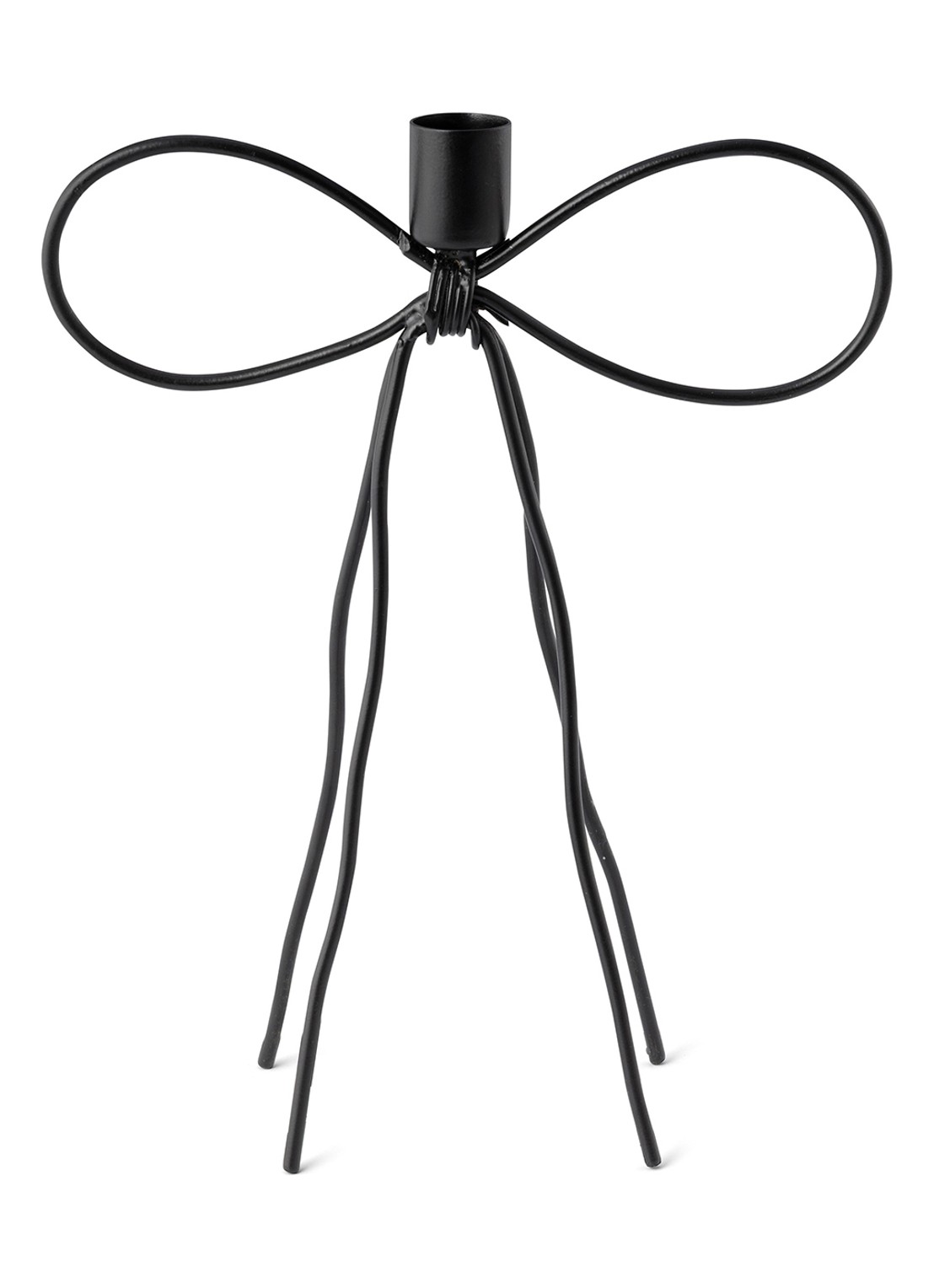 vtwonen Bow kandelaar 30 cm - voorkant 4 zwart