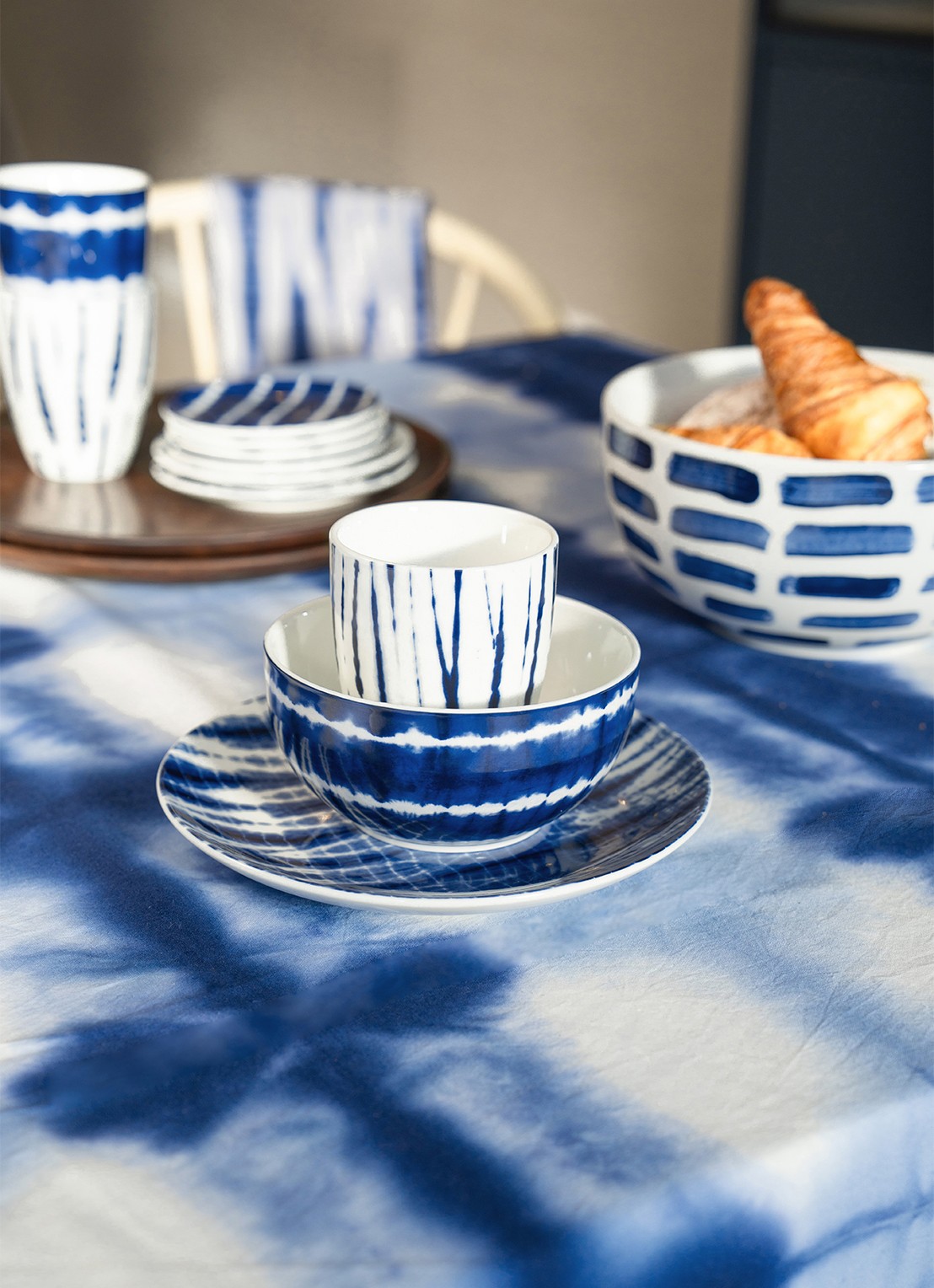 vtwonen Breakfast serviesset 3-delig - voorkant 6 blauw