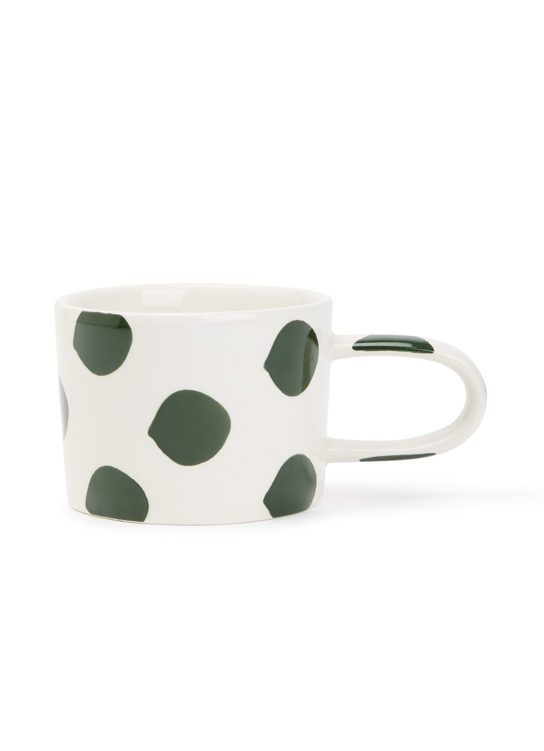 vtwonen Dots mok 35 cl  - voorkant donkergroen