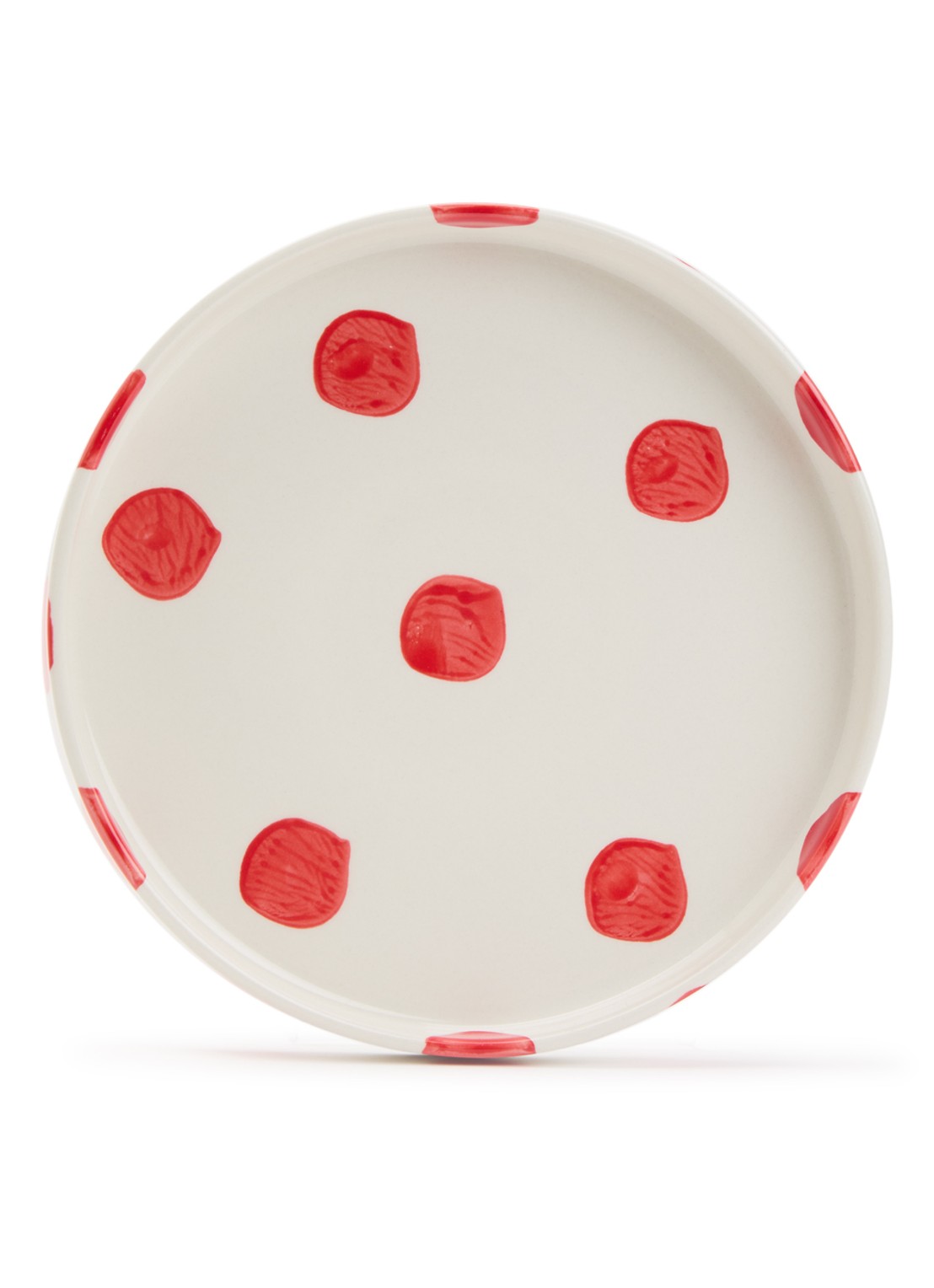 vtwonen Dots ontbijtbord 20 cm  - voorkant rood