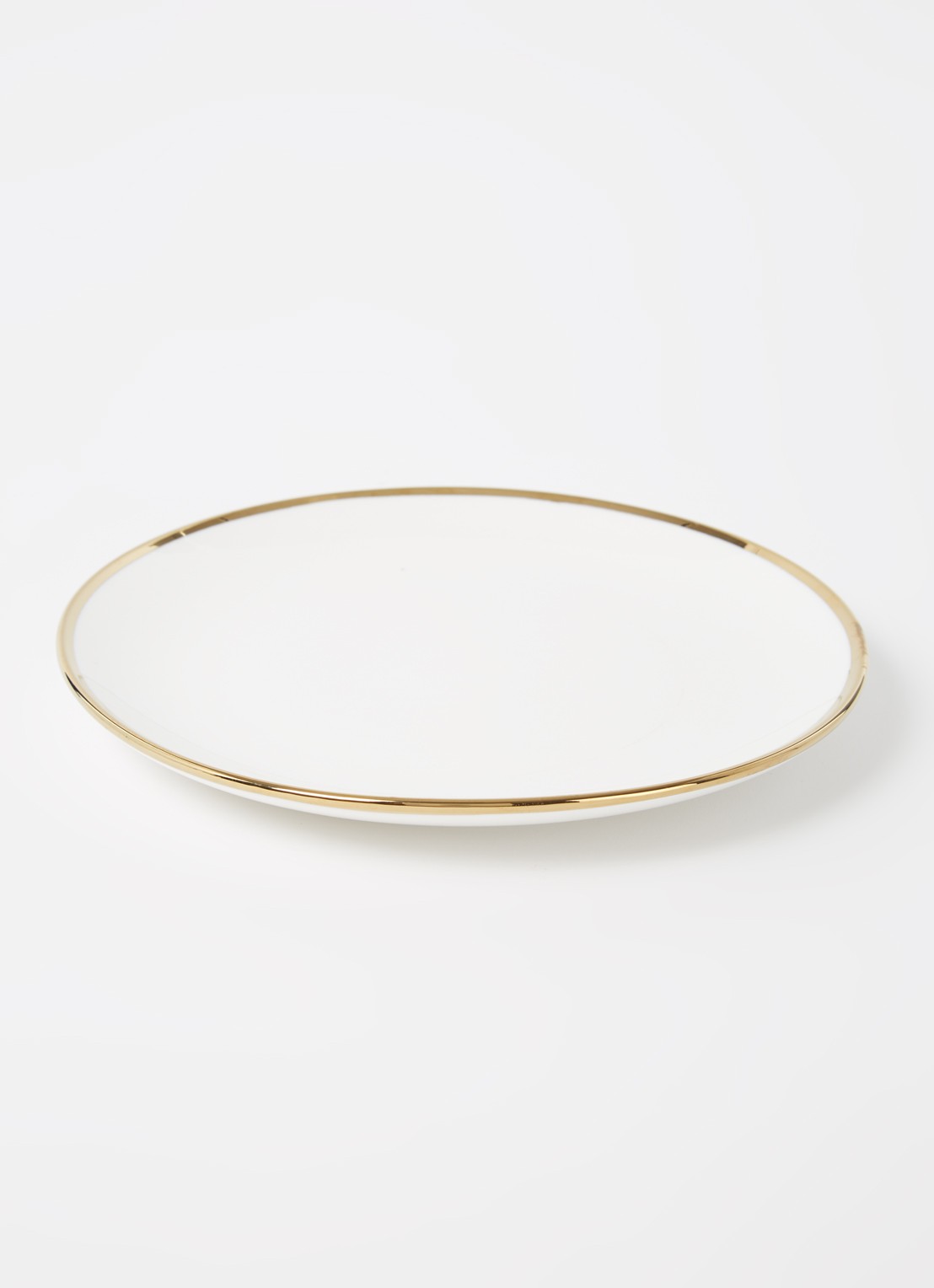 vtwonen Gold bord 20 cm - voorkant 4 wit