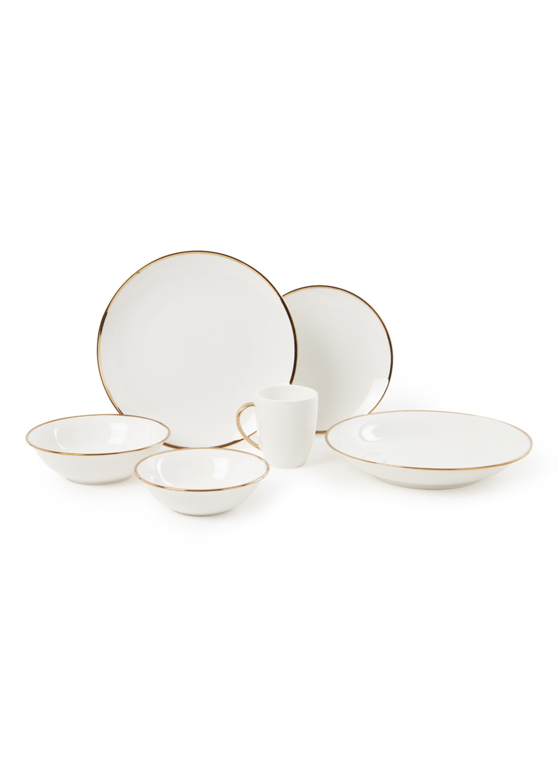 vtwonen Gold Dinnerware Raw serviesset 36-delig - voorkant 2 goud