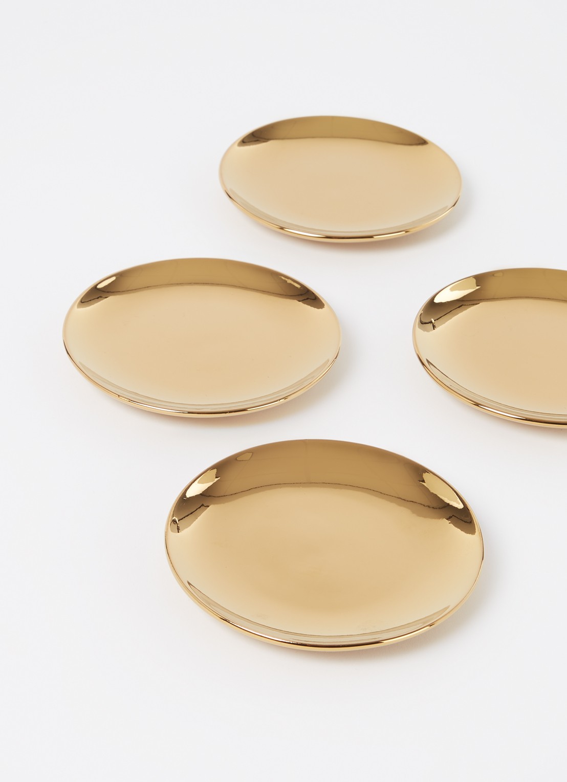 vtwonen Gold gebaksbordje 12 cm set van 4 - detail goud