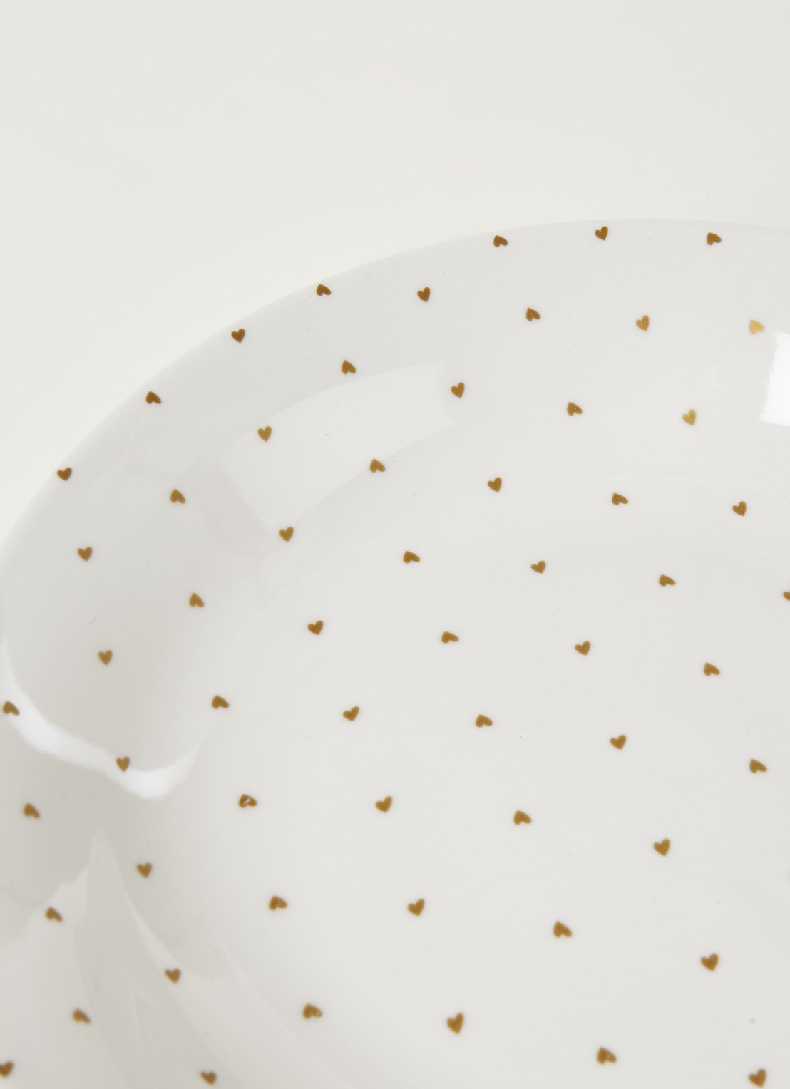 vtwonen Golden Hearts pastabord 25,5 cm  - detail wit