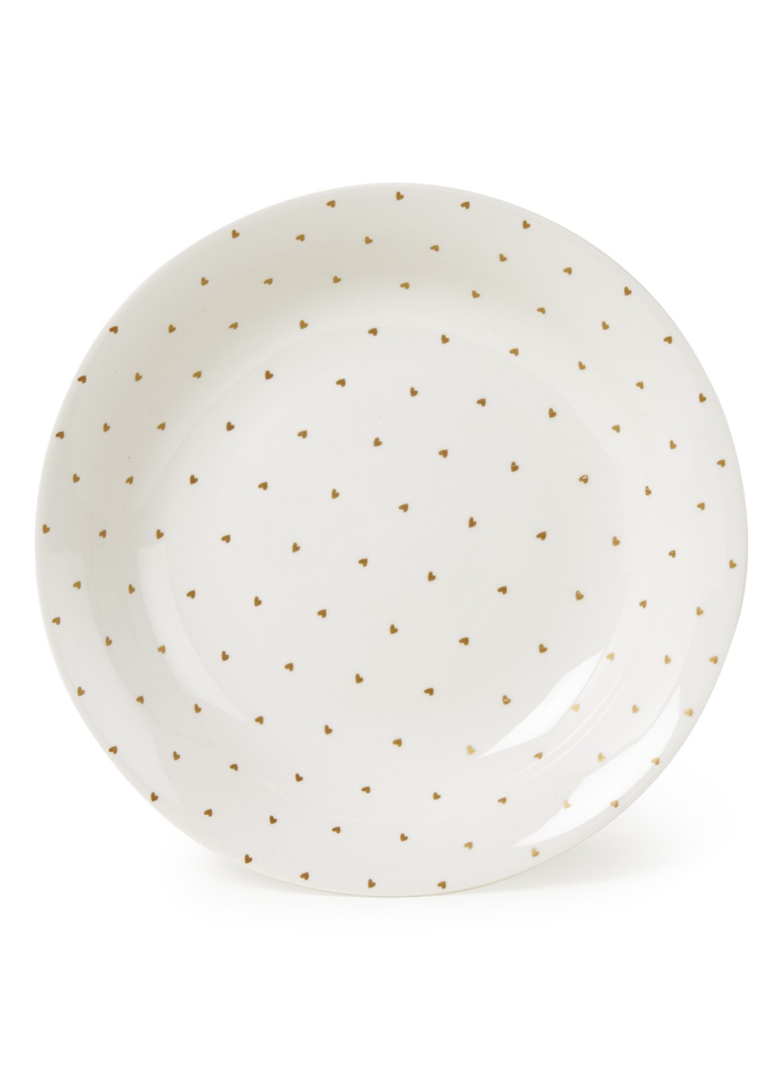 vtwonen Golden Hearts pastabord 25,5 cm  - voorkant 2 wit