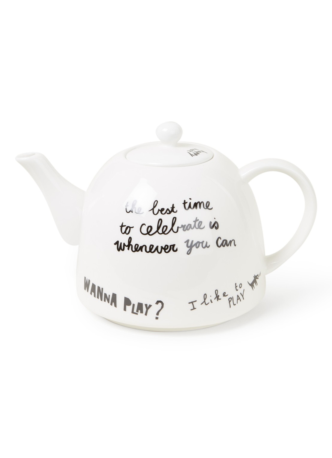 vtwonen Happy theepot 1,8 liter - voorkant 2 wit