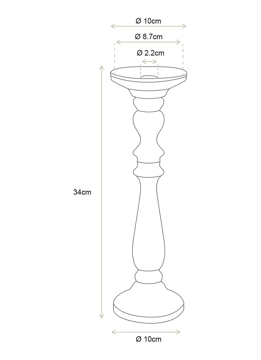 vtwonen Kandelaar 34 cm - detail 4 transparant