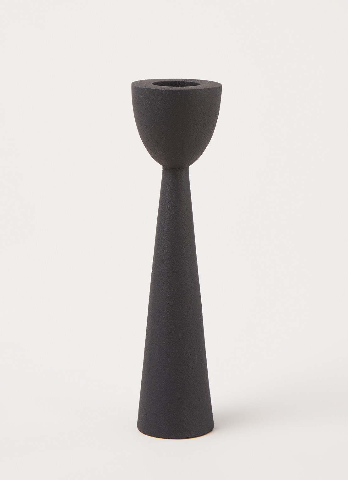 vtwonen Metal Black S kandelaar 16 cm - voorkant 3 zwart