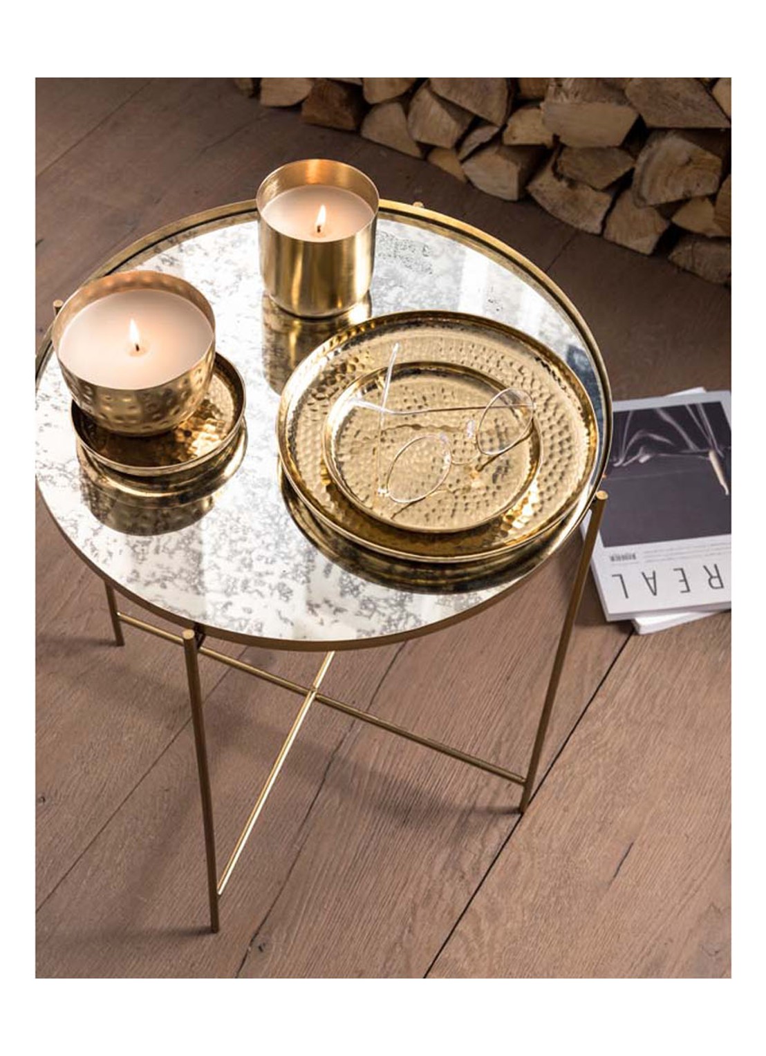 vtwonen Metal Gold schaal 15 cm - voorkant 2 goud