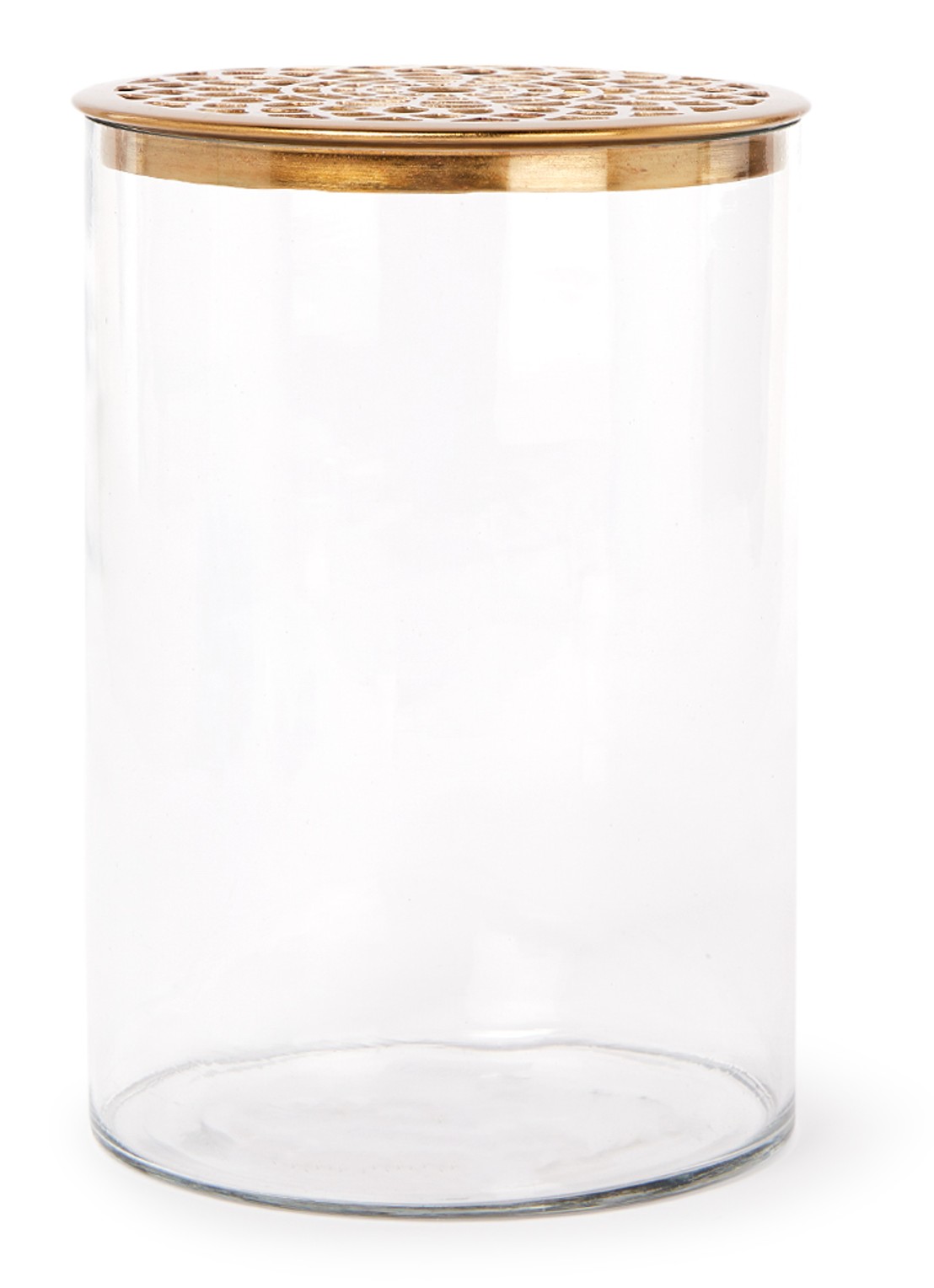 vtwonen Metal Lid Gold S vaas 19 cm - voorkant 2 transparant