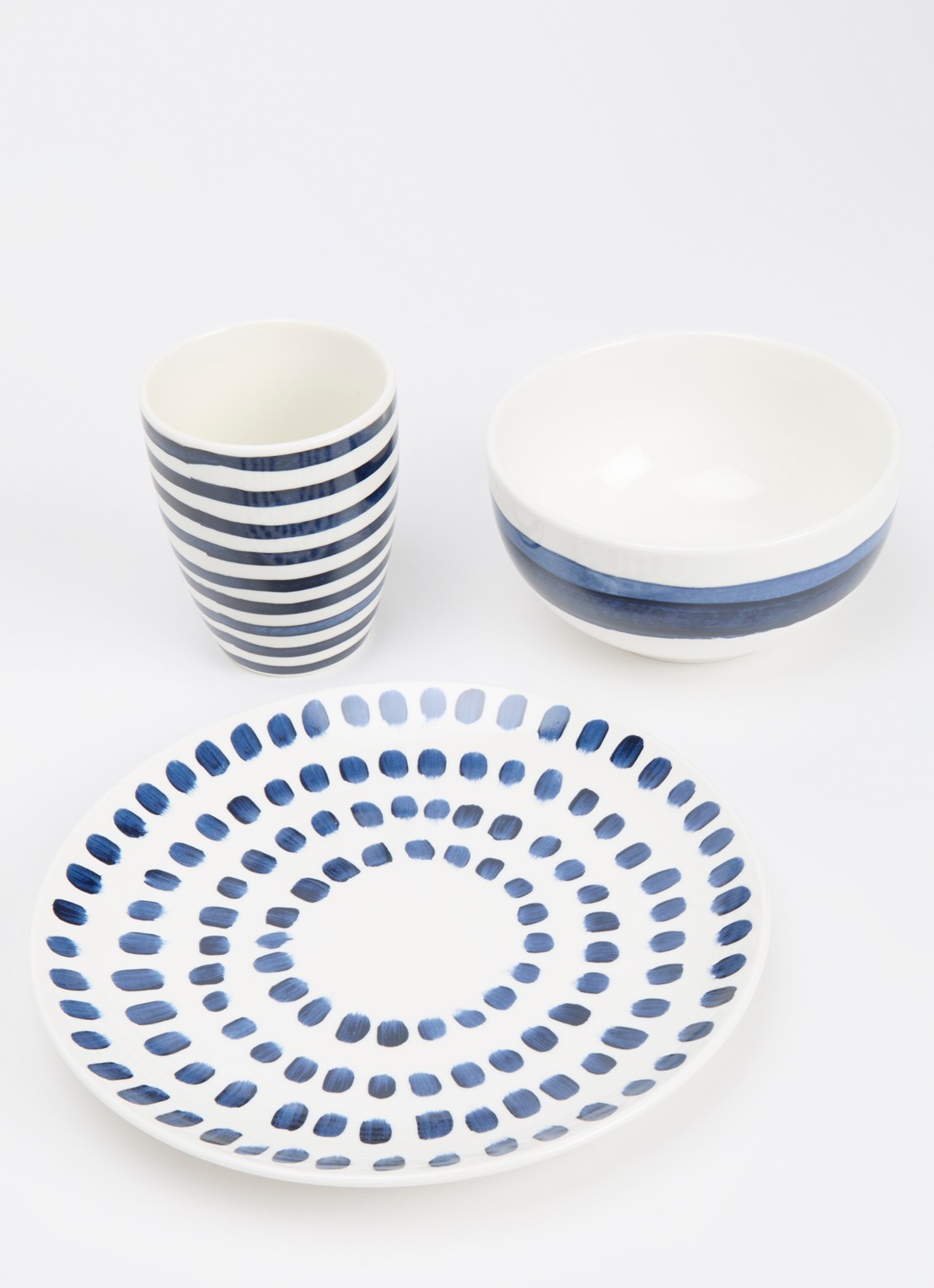 vtwonen Serviesset 3-delig - detail blauw
