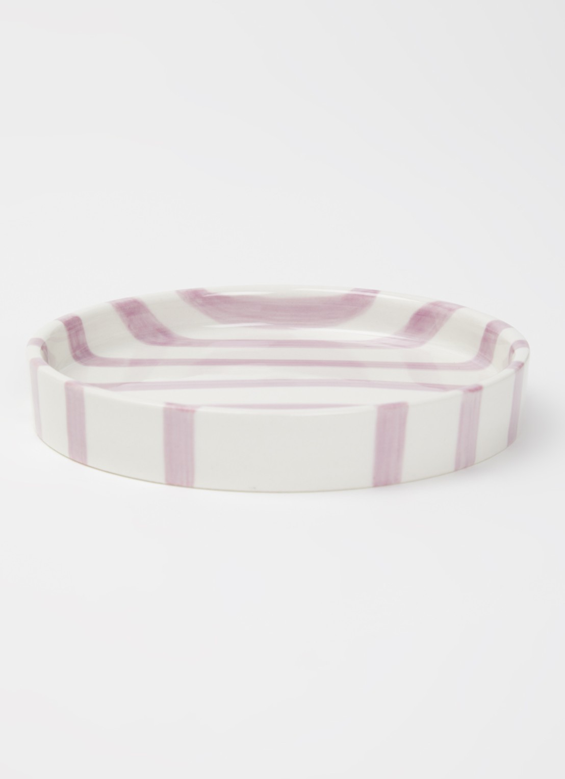 vtwonen Stripes gebaksbordje 13 cm  - voorkant 2 lila