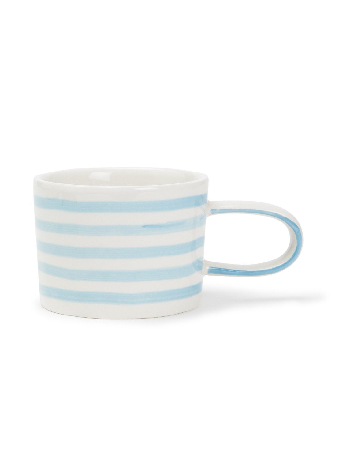 vtwonen Stripes mok 35 cl  - voorkant lichtblauw